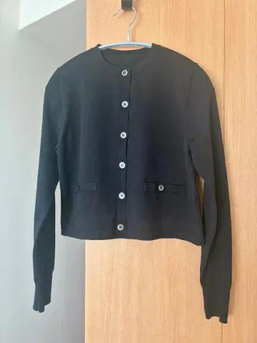 anuans 블랙 노카라 니트 가디건