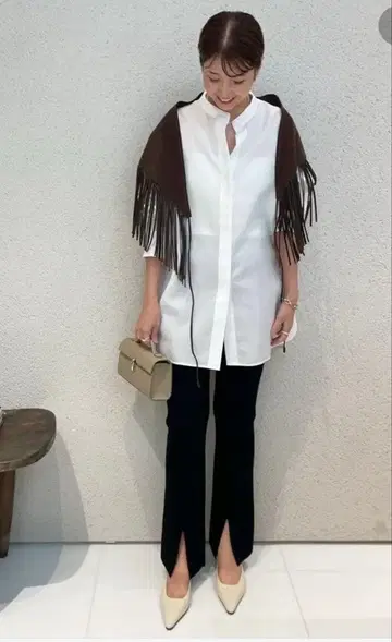 새상품 plage 구매 R'IAM 리암 실루엣 셔츠 화이트