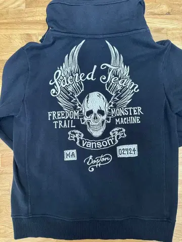 vanson Sacred Team 블랙 후드티