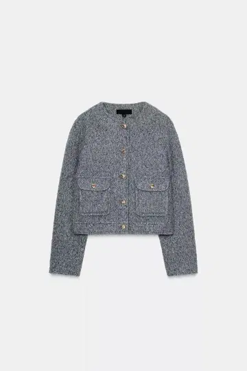 ZARA 골드 버튼 부클레 자켓