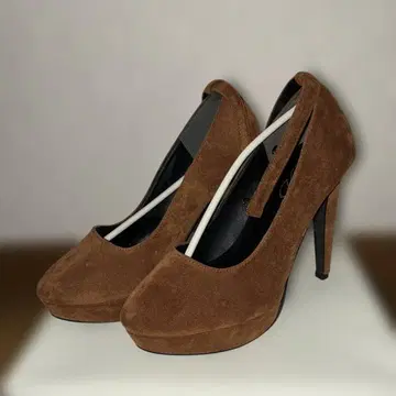 슬림 레그! 12cm 힐 펌프스 L 사이즈 브라운 스웨이드 조