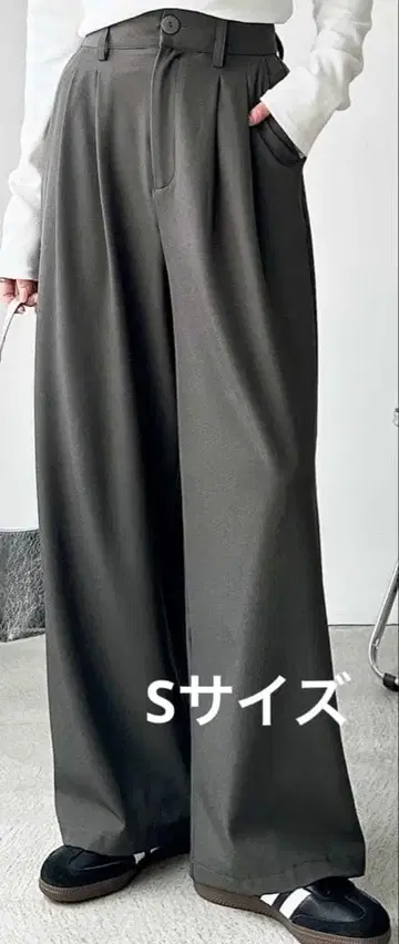 [ 미사용품 ] 와이드 팬츠 차콜