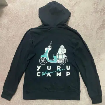 YURU CAMP  남성용 M 후드 부착 후드티 후디 블랙