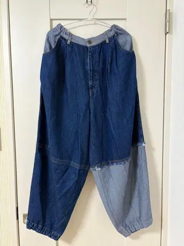 니코앤드 리메이크풍 데님 벌룬 팬츠 인디고 L 사이즈