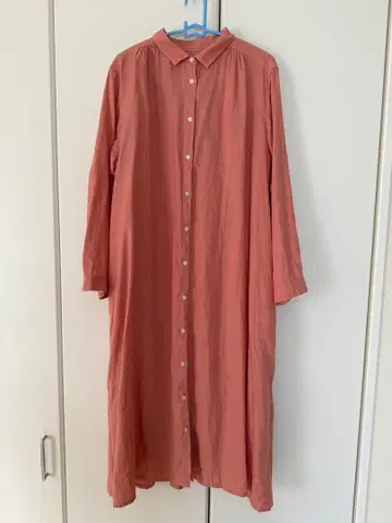 무인양품 핑크 XL 셔츠 원피스 긴팔