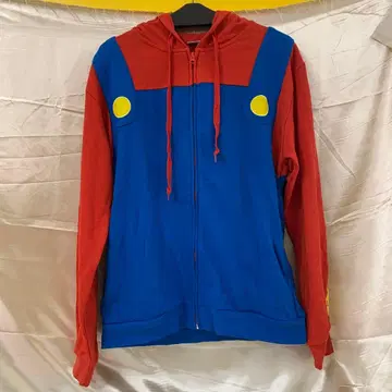 마리오 후드티 레드 x 블루 L 사이즈 [ 슈퍼 마리오 ] USJ