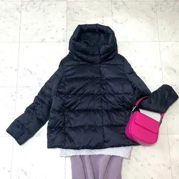 새상품급 언타이틀 블랙 다운 자켓 숄카라 페더 42