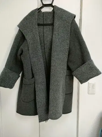 울 알파카 후디 코트