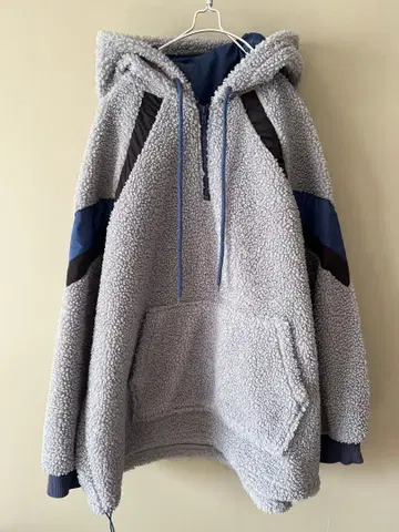 LAZER HEAVEN 플리스 자켓 그레이 빅 실루엣