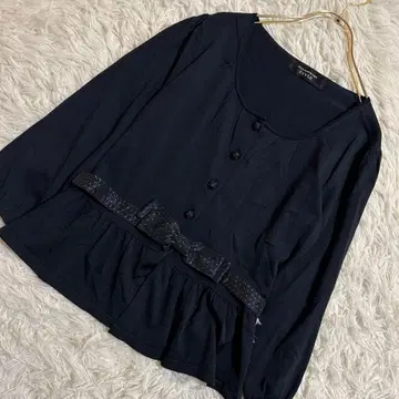 [고품질] KOJI WATANABE 리본 벨트 가디건 네이비 M