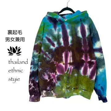 [ 새상품 ] 후드 부착 후드티 속기모 타이다이 염색 남녀 공용 1