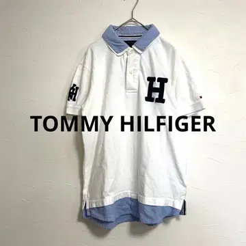 타미힐피거 레이어드 스타일 반팔 피케 셔츠 & 옥스퍼드 셔츠 S