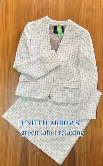 그린 라벨 릴랙싱 트위드 노카라 수트 입학식 40