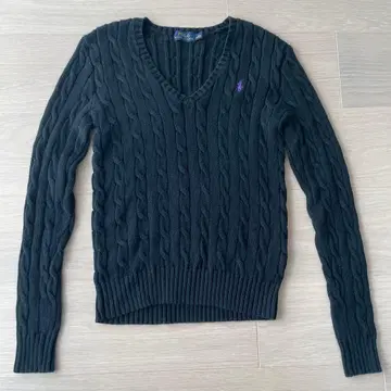 폴로 랄프로렌 블랙 V넥 니트 스웨터 XS