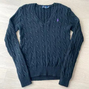 폴로 랄프로렌 블랙 V넥 니트 스웨터 XS