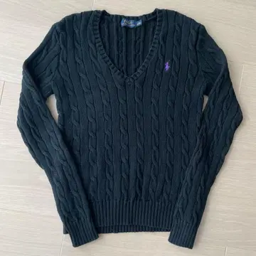 폴로 랄프로렌 블랙 V넥 니트 스웨터 XS