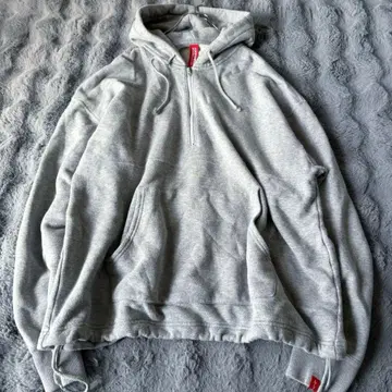 LOOPWHEELER x BEAMS 그레이 하프 지퍼 후드티 L 사이즈