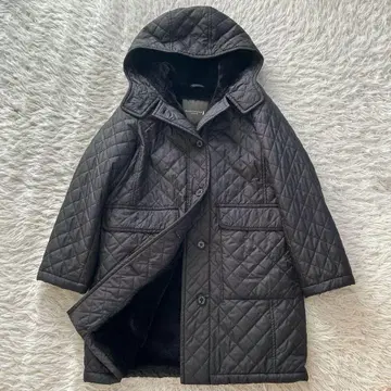 새상품급 2XL 매킨토시 런던 퀼팅 코트 보아 안감 후드 블랙