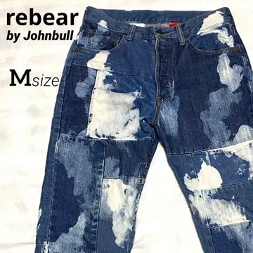 rebear by Johnbull 패치워크 블리치 데님 청바지
