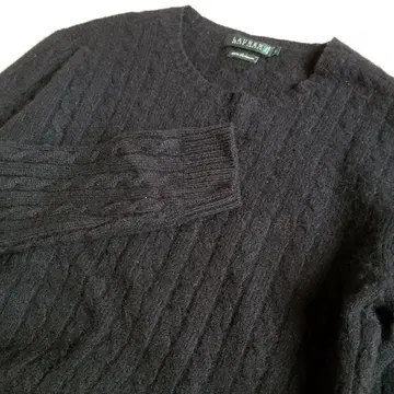 LAUREN 랄프 로렌 캐시미어 케이블 니트 L 사이즈 구멍 수선 있음