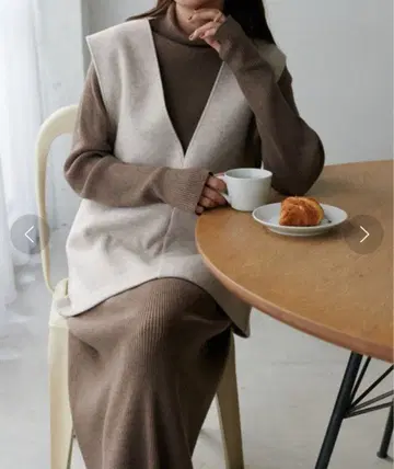 Discort [베스트 포함] 리브 니트 셋업