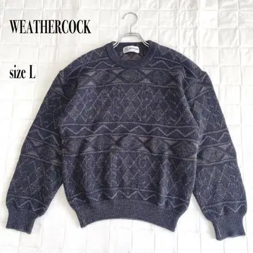 WEATHERCOCK 다이아몬드 패턴 니트 스웨터 L