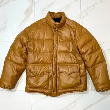 [ 리얼 가죽 ] 다운 자켓 천연 가죽 울트라 웜 빈티지 카멜