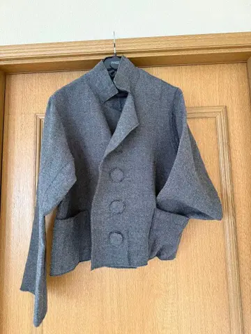 요건 레일 그레이 울 테일러드 자켓