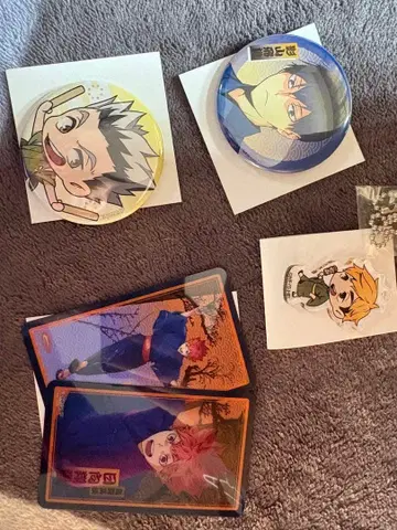 하이큐 여름 축제 캔뱃지, 아크링 키링, 클리어 카드 4개 세트