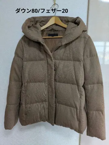 UNIQLO 후드 부착 다운 자켓 브라운 M