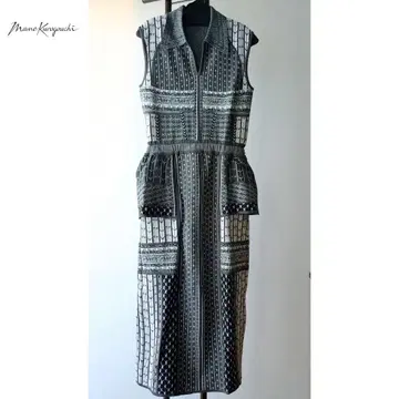 mame kurogochi 사이즈 1 슬리브리스 니트 원피스 블랙