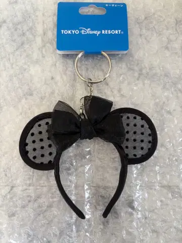 도쿄 디즈니 리조트 미니 머리띠 키체인 레이스 블랙