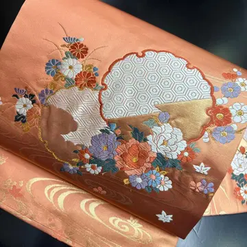 12-5 나고야 오비 9촌 새상품급 순수 실크 기모노 나고야식