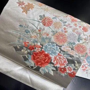 12-6 나고야 오비 9촌 새상품급 순수 실크 기모노 나고야 재단