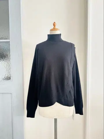 [택 포함 새상품] 블랙 니트 랩 디자인 그랜터블 9호 M 12,800엔