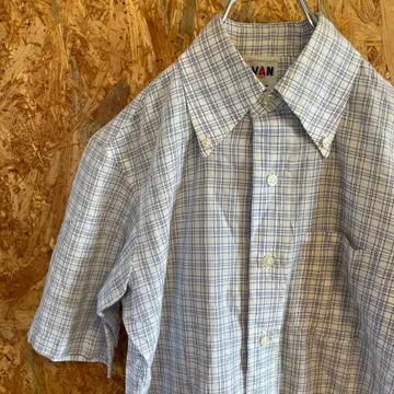 AE9258 VAN 반팔 셔츠 화이트 블루 남성용 37 포스