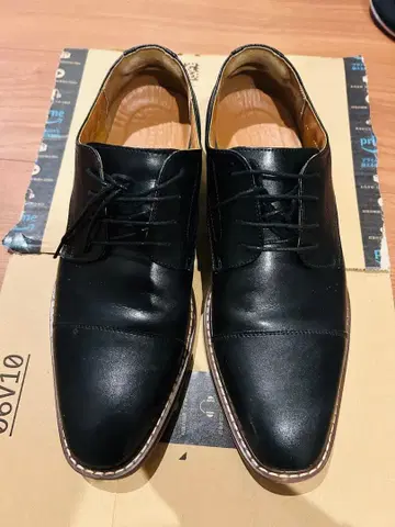 블랙 가죽 드레스 슈즈 레이스업