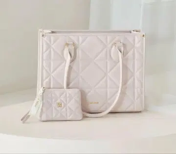 로제 뮤즈 퀼팅 토트백 L 핑크