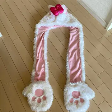 디즈니 후드 부착 머플러 마리 팬캡