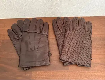 [ 브라운 가죽 장갑 2세트 ]