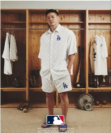MLB 체크 무늬 반팔 셔츠 LYFT