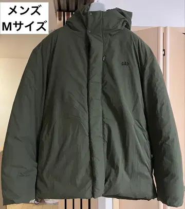 다운 아우터 GAP 남성용 M 사이즈 그린 심플 후드 부착 새상품급