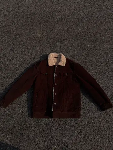 브라운 보아 옷깃 자켓