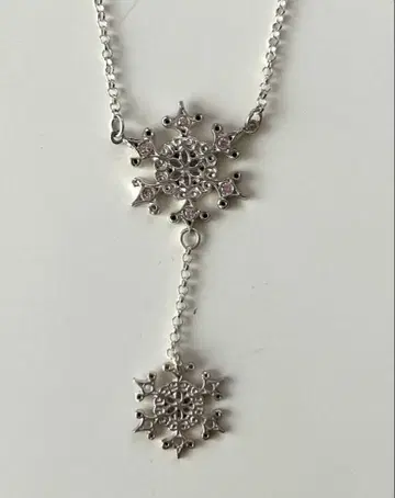 핸드메이드 목걸이 실버 눈꽃 디자인