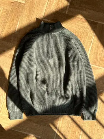 malo 캐시미어 지퍼 니트 카키 리브 마로 이탈리아