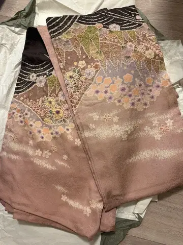 호몬기 츠지가하나 시보리 핑크 계열 실크 인장