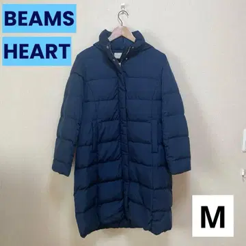 BEAMS HEART (빔즈) 롱 다운 코트 네이비 M