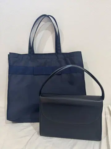 수험 가방 세트 네이비 토트와 핸드백 세트