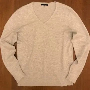 띠어리 캐시미어 하이 게이지 니트 V넥 그레이