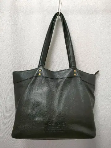 다코타 블랙 가죽 토트백